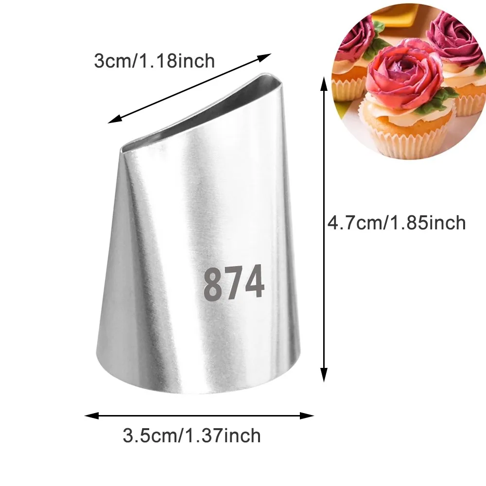 1PCS Large Rose Icing Piping Nozzles For Decorating Cake Baking Cookie Cupcake Piping Nozzle Stainless Steel Pastry Tips #874