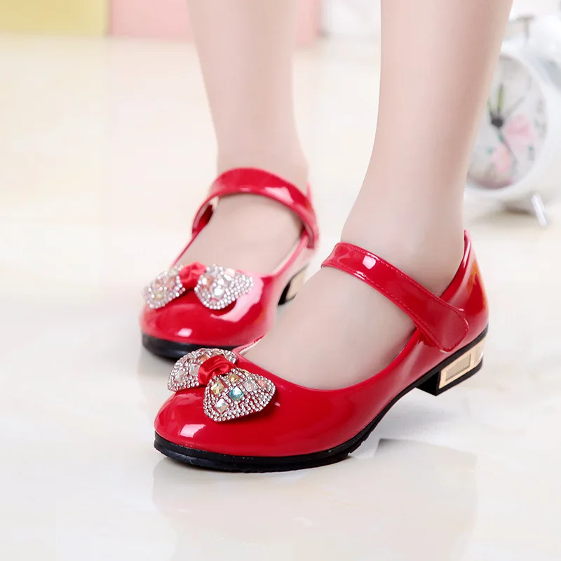 

girls shoes 2022 Newly arrived Infant Kids Baby Girls Crystal Bling Bowknot Single Princess Shoes Sandals girls sandals shoe red