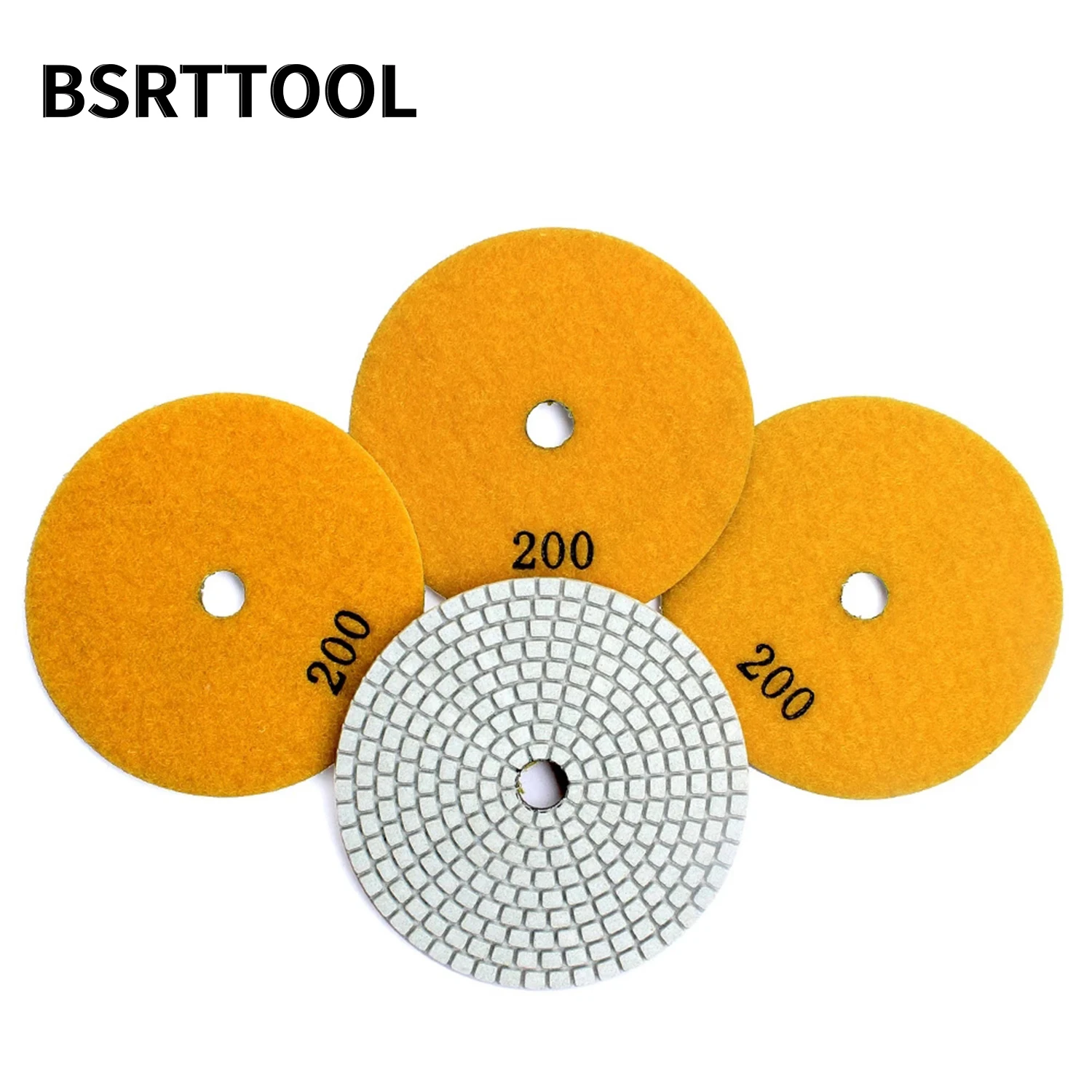 BSRTTOOL 4 Inch Diamond Polishing Pads Grit 100-3000 Wet Use Polishing Pad For Granite Marble Stone Diamond Polishing Tools