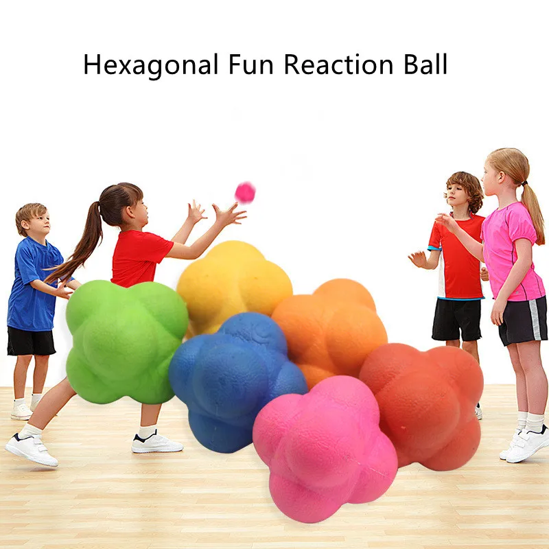 1Pcs Fitness Hexagonal Reaction Ball Agility Coordination Training Exerciser Improvement Of Hand-eye Reaction Jump Exercise Ball