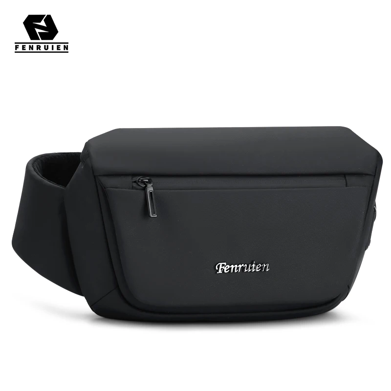 Fenruien 2021 New Men Shoulder Bag Casual Messenger Bags Waterproof Male Waist Pack Short Travel Crossbody Bag Fit 9.7 Inch iPad