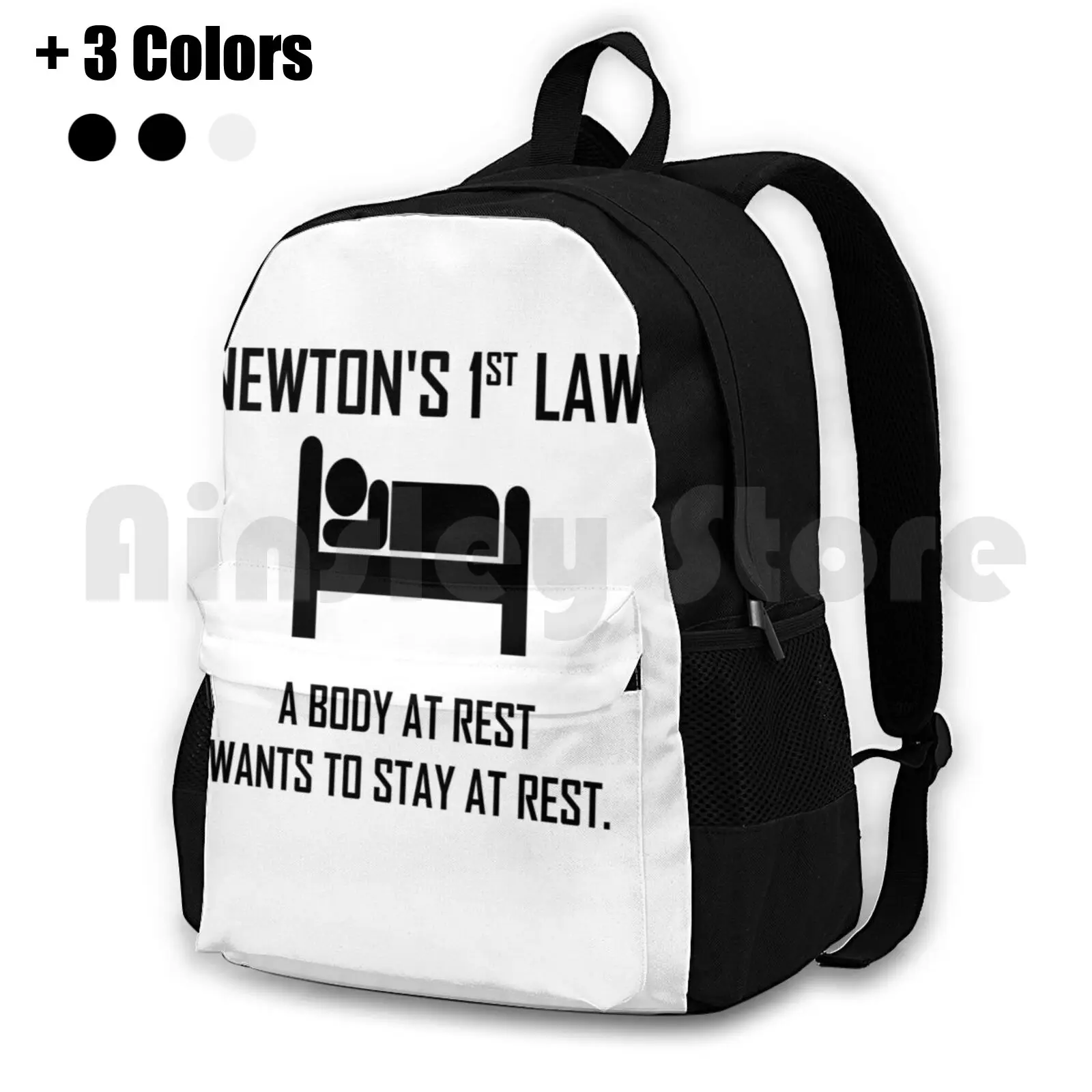 Newton's First Law-Funny Physics Joke Outdoor Hiking Backpack Riding Climbing Sports Bag Physics Joke Funny Physics Joke