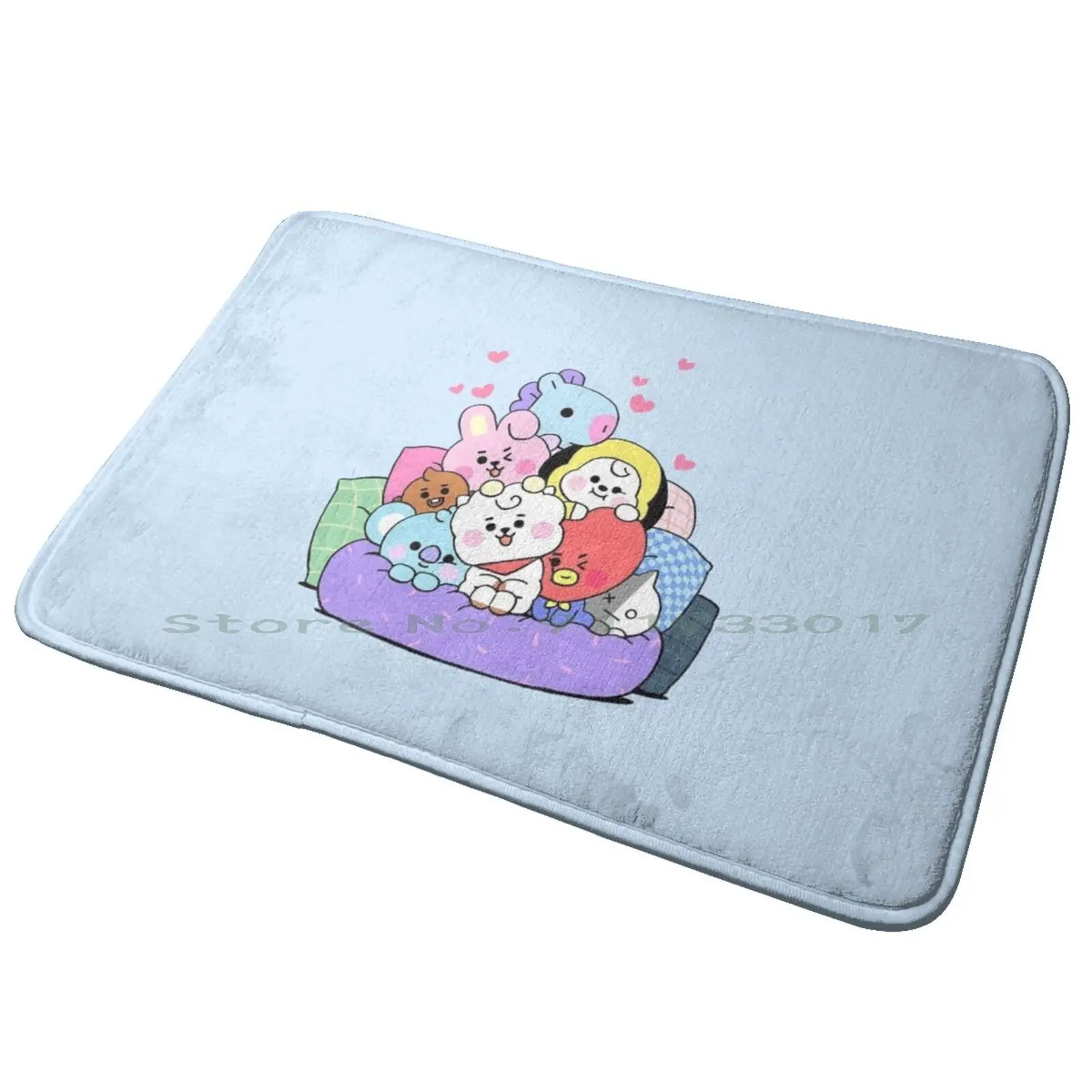 Babies Team Entrance Door Mat Bath Mat Rug Blue Yellow Red Dark White Album Song Movie Happy Inside Out Upside Down Cool Style