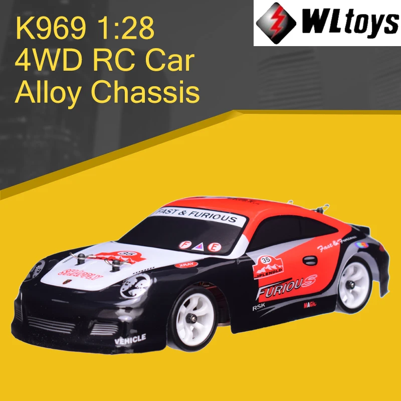 

Wltoys 4WD K969 RC Car 1:28 Four-wheel Drive Off-road 2.4G Remote Control Alloy Chassis 30km High-speed Kids Children Toys