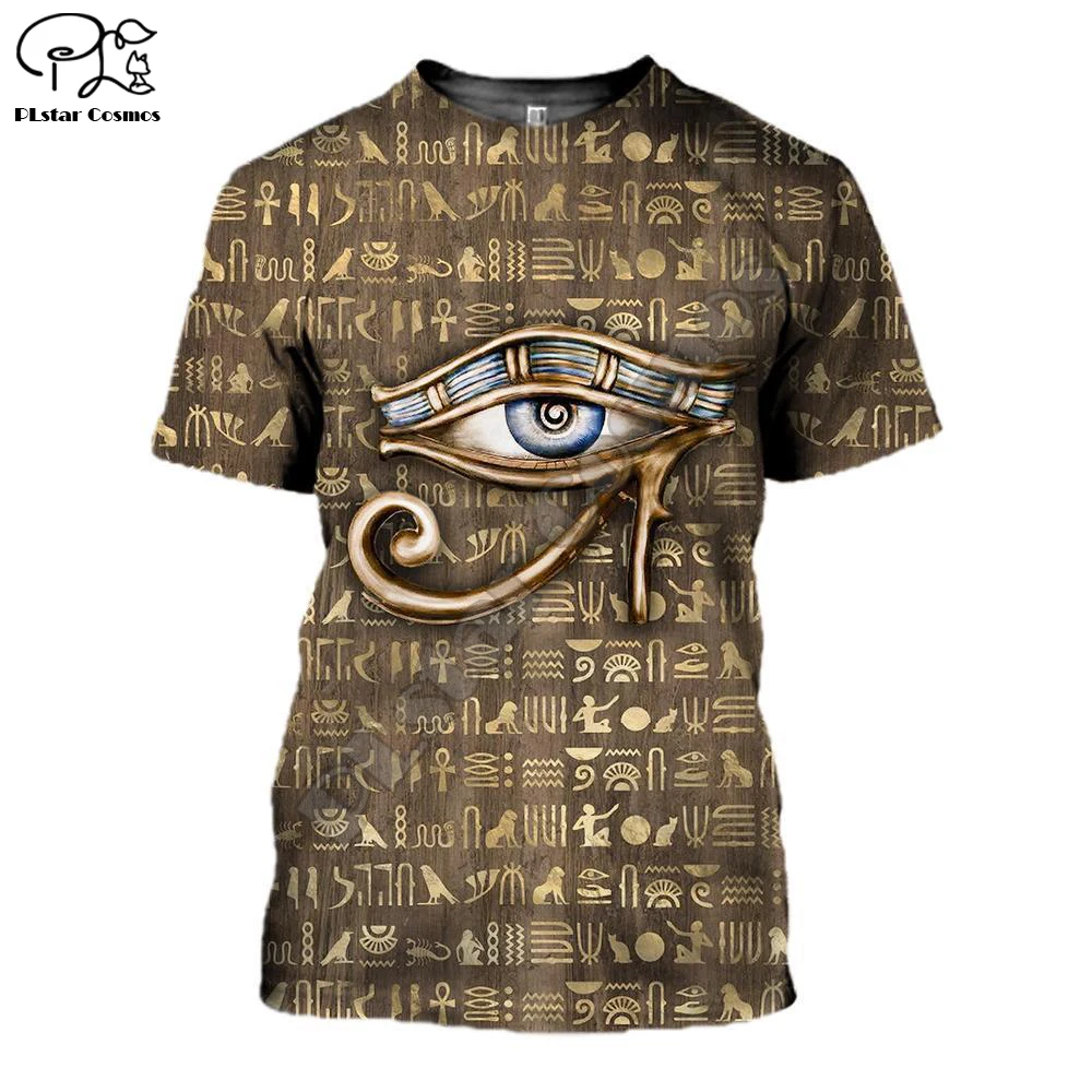 PLstar CosmosHorus Ancient Horus Egyptian God Eye of Egypt Pharaoh Anubis face 3dPrint T-shirt Men/Women Unisex Streetwear S-3