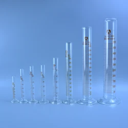 Cilindro de medición de vidrio sin plomo, accesorio para laboratorio, 5, 10, 20, 25, 50, 100, 250, 500, 1000, 2000ml