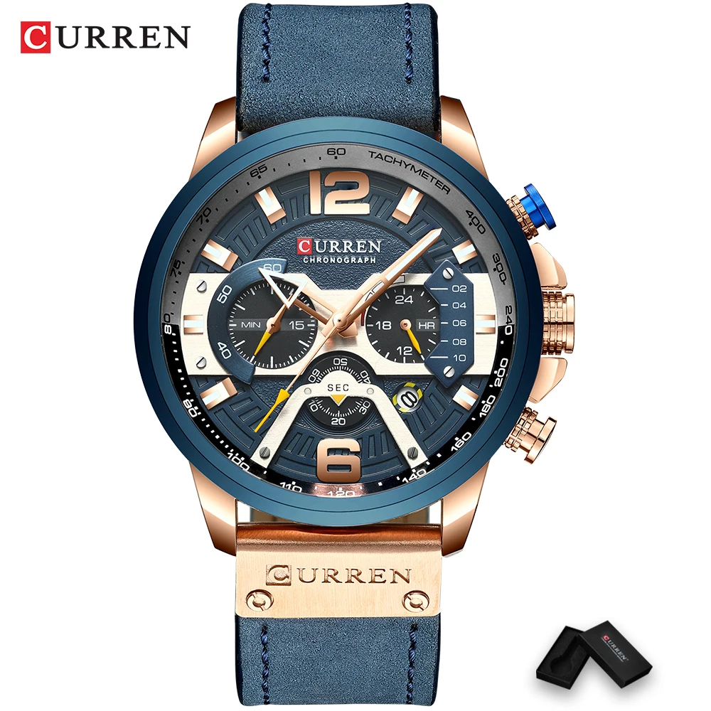 2020 Top Marke CURREN Luxus Neue Mode Herren Uhren mit Edelstahl Sport Chronograph Quarzuhr Männer Relogio Masculino
