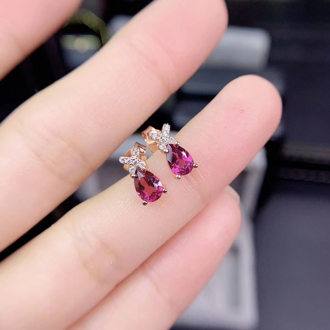 

KJJEAXCMY изысканные ювелирные изделия из серебра 925 пробы с натуральным гранатом, популярные серьги для новых девочек, хит продаж, поддержка ушей, тест в китайском стиле