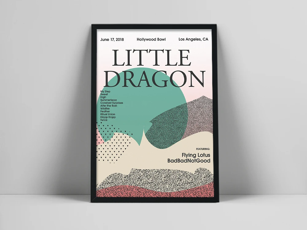 Little Dragon Gig Poster Star Singer Album Pop Music Posters Canvas Painting Club Music Poster Wall Art Living Room Home Decor