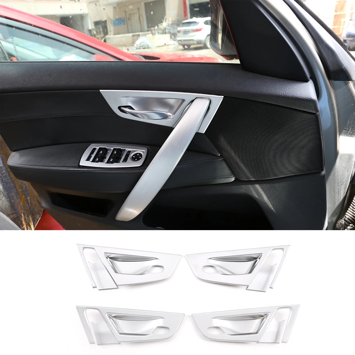 

ABS Chrome Inner Door Handle Bowl Cover Door Shell Decorate Frame Interior Casing Car Accessories For BMW X3 E83 2006-2010