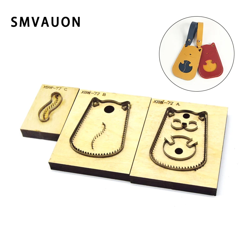 Japanese Steel Leather Cutting Die, Cat Keychain, Handmade Key Ring Die, Manual Punching Tool, Accessories, DIY