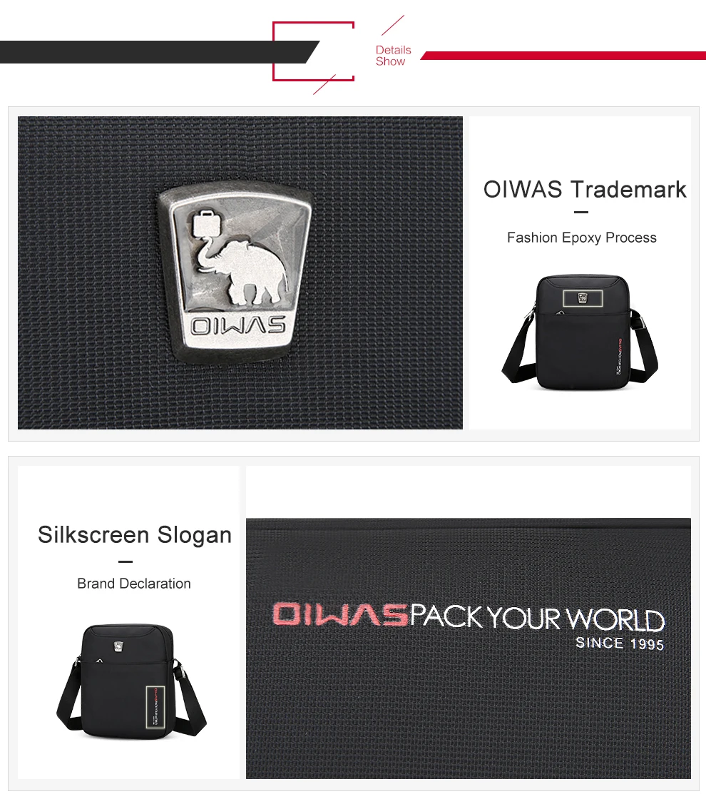 Oiwas hochwertige wasserdichte Herren Umhängetasche Mini Business Umhängetaschen reisen Messenger Sling Pack lässige Handtaschen – Detail 8