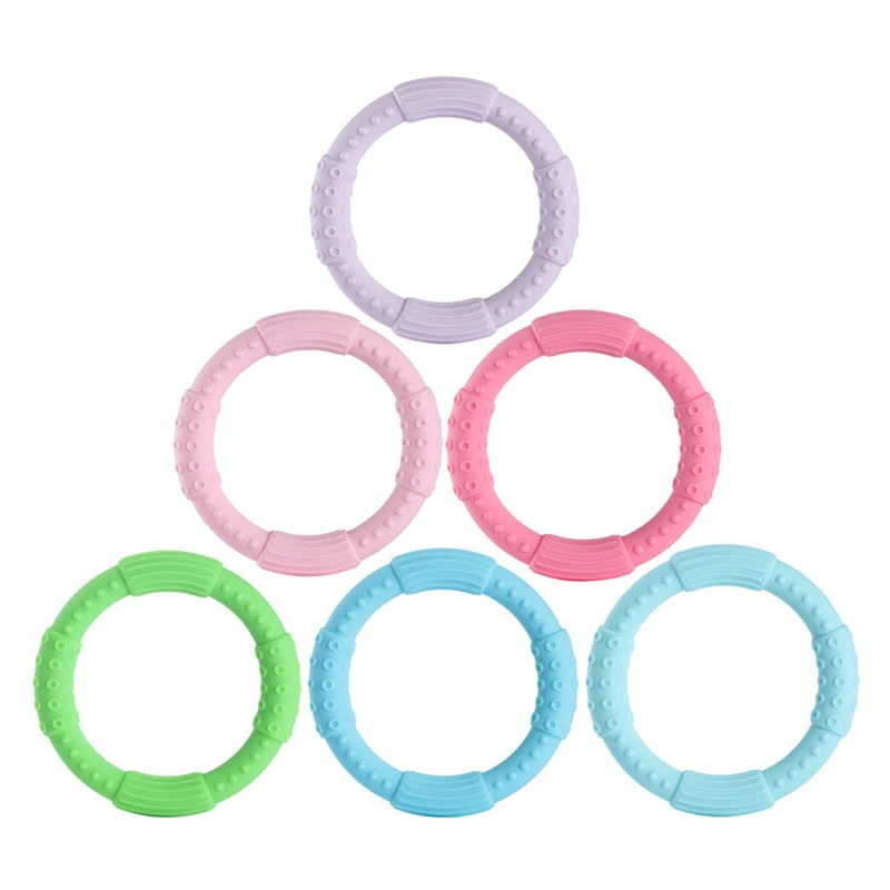 Baby Chewing Biting Toys for Autism ADHD Chew Baby Teether Rings Wristband Infants Sensory Teething Bracelet Silicone Kids Gifts
