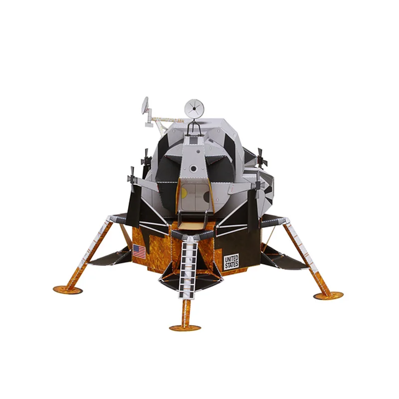 الفضاء أبولو القمرية وحدة اوريغامي الفن للطي مصغرة اليدوية ثلاثية الأبعاد ورقة نموذج الخيال العلمي Papercraft DIY بها بنفسك المراهقين الكبار الحرفية اللعب ZX-005