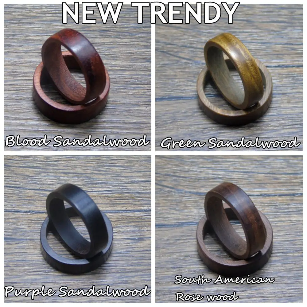 

Sandalwood Ebony Natural Wood Rings Pagan Retro Pull Finger Mens Ebony Finger Ring Jewelry Gift for Women Men