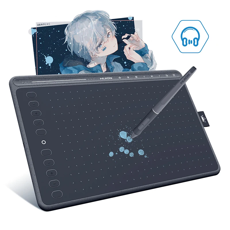 Huion-デジタル描画用のhs611グラフィックタブレット,266pps,PCおよび