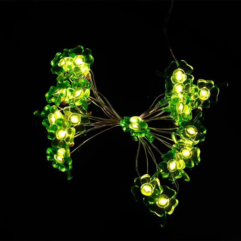 LED Fresh Four Leaf Clover String Light Creative Mini Lamp String Battery Operated for Outdoor Railing Indoor Bedroom Decoration