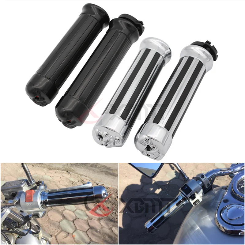 1" 25MM & 7/8'' 22mm Motocyklowe Manetki z Czaszką do Yamaha V-Star 400 650 950 1100 XVS400 XVS650 XVS950 XVS1100 Classic/Custom