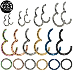 1pcs G23 Titanium Hinged Segment Nose Ring Septum Nose Clicker Piercing Nose Ring Lip Ring Earrings Helix Piercing Body Jewelry