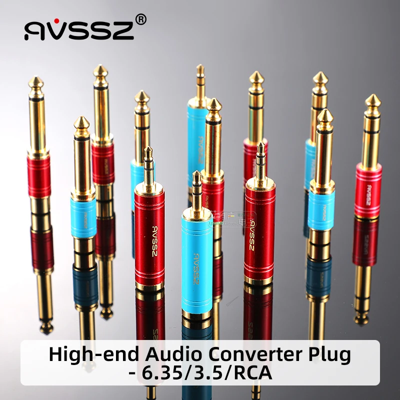 AVSSZ 6.35 / 6.5 do 3.5mm słuchawki złącze RCA przejściówka Adapter wysokiej klasy złota posrebrzane Audio gitara fortepian elektryczny konwerter