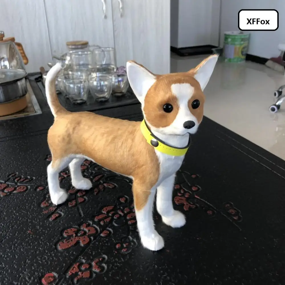 

new real life chihuahua dog model plastic&furs standing dog doll gift about 24x10x23cm xf2333