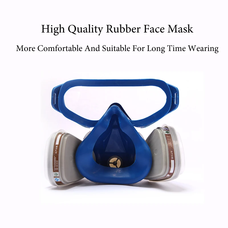 Full Set Gas Chemical Respirator Face Shield Mask Dual Filters Safety Glasses For Painting Spraying Welding Grinding Protection