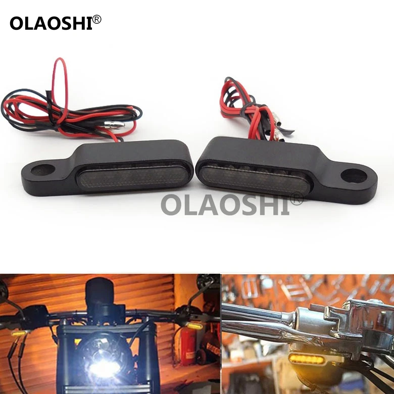 New Type E24 Electric Bike Motorcycle Handlebar Indicators for Harley LED Scooter Turn Signal Light Black Aluminum