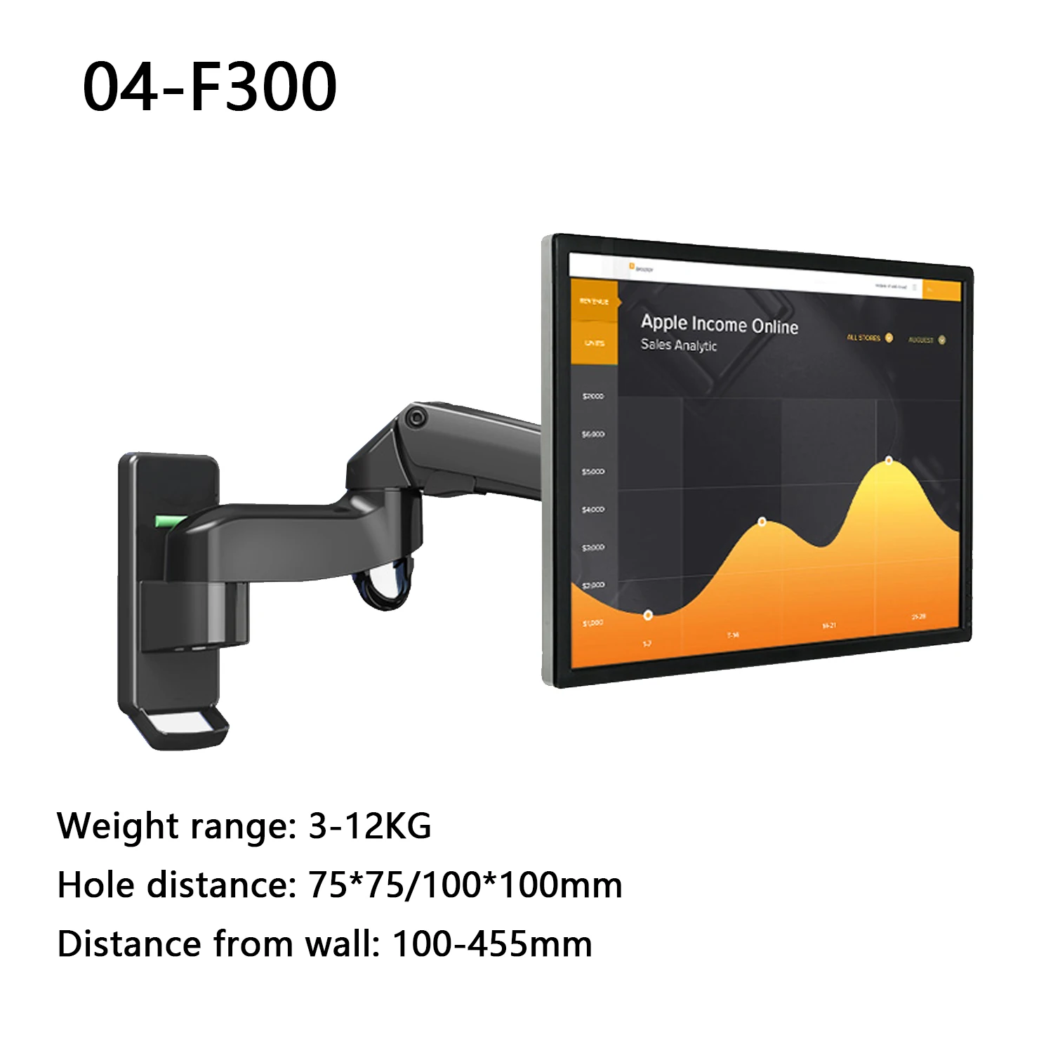 Computer LCD Monitor All-in-One PC Universal Wall Mount Bracket Rotary Telescopic Wall Mount Bracket