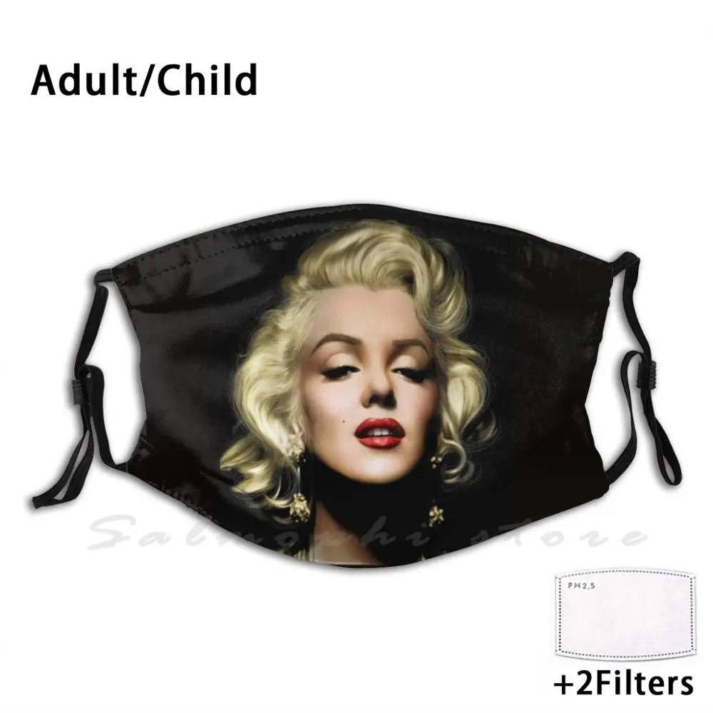 

Marilyn Monroe Print Washable Filter Anti Dust Mouth Mask Marylin Monro Marilyn Monroe 70S Diamonds Girl Friend Kennedy