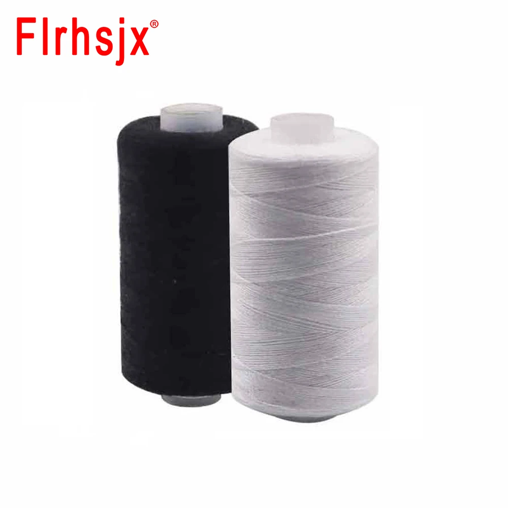 2pcs 200Yards Polyester Sewing Thread Spools 2 Colors 40/2 Threads for Sewing Machine Hand Repair Use for Hand&Machine Sewing