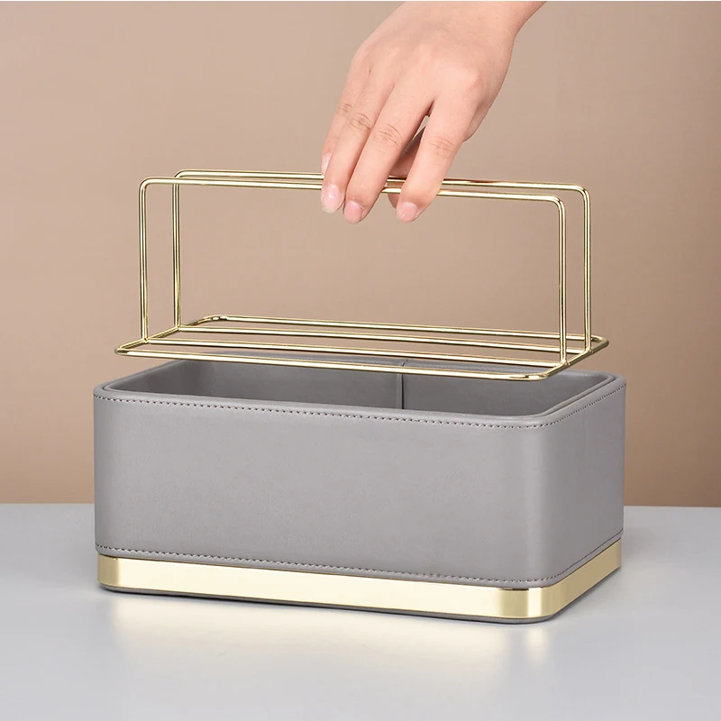 Leather Storage Box Table Decoration Color Hallway Compartment Leather Tray Cosmetics Storage Tray Key Sundries Organizer