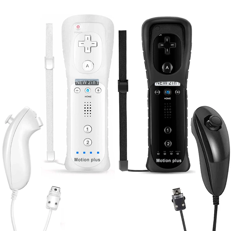 2 in 1 For Nintendo Wiimote Built in Motion Plus Inside Remote Gamepad Controller For Wii Controller For Wii remote and nunchuck