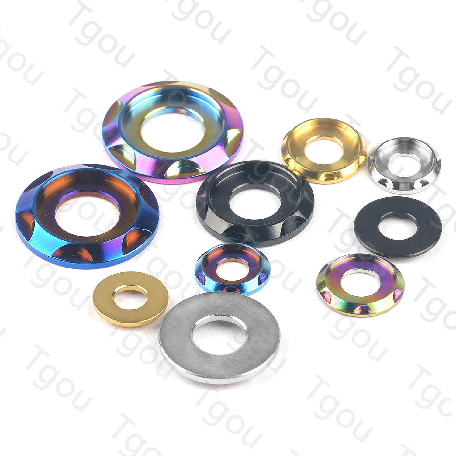 Tuou mesin cuci Titanium M5 M6 M8 M10, Spacer untuk sepeda motor mobil, Gasket dekoratif mewah