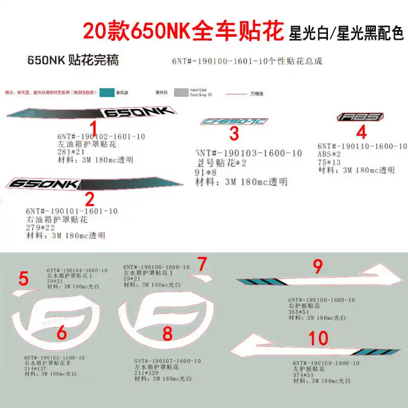 

Оригинальные аксессуары для мотоцикла Cfmoto 2020 650nk черная белая наклейка на автомобиль наклейка защитная пленка