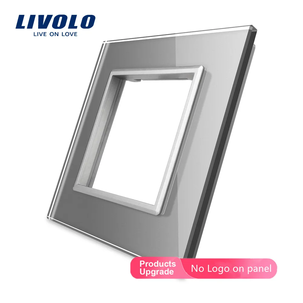 Livolo Luxury Black Pearl Crystal Glass, 80mm*80mm, EU standard DIY Part Of Switch Socket , Single Glass Panel ,VL-C7-SR-11