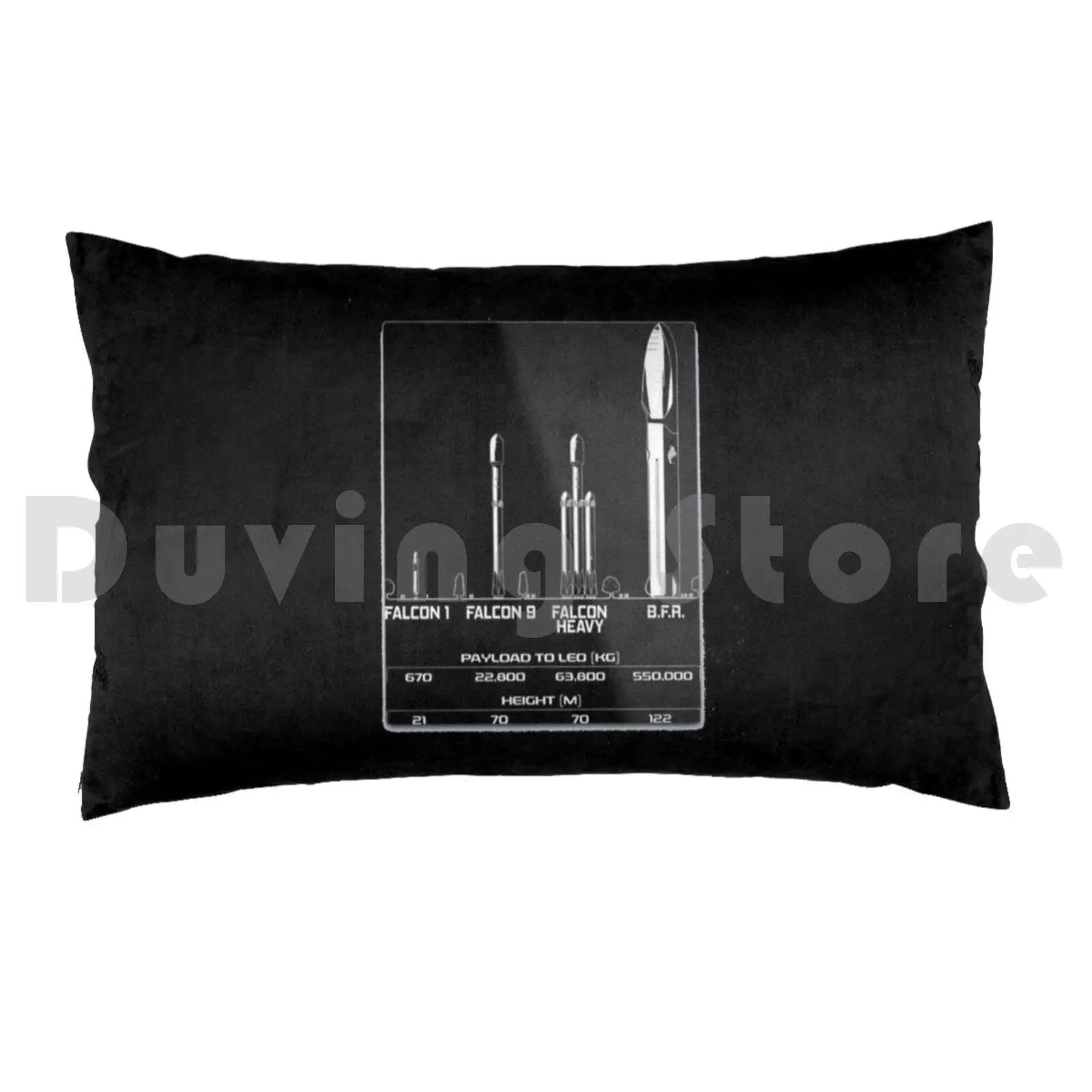 Big F * * * Ing Rocket ( Bfr )-Spacex-Elon Musk Slim FitPillow case Spacex Bfr Elon Musk Falcon 1