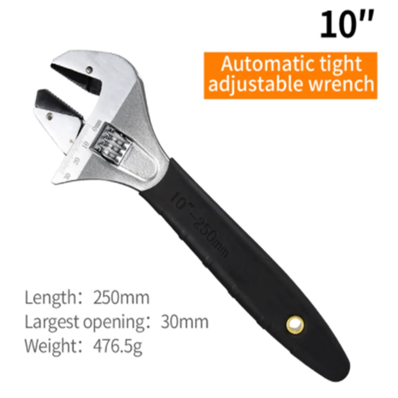 Spanner Adjustable Ratchet Wrench with Non-Slip Handle, Plumbing Bathroom Pipe Ratchet Wrench RepairingTool