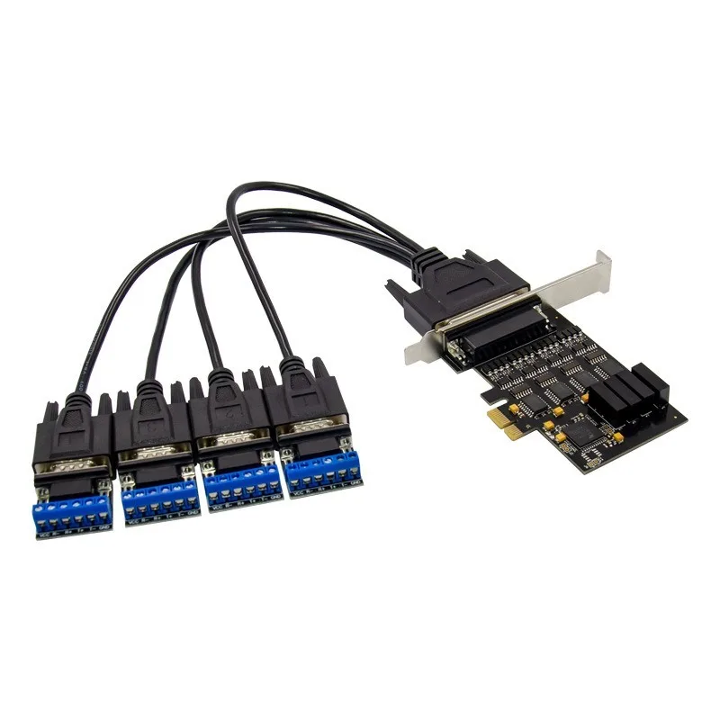 Công Nghiệp PCIE GEN2.0 4 S RS485 RS422 Mở Rộng I/O Thẻ 2 Cổng Cho DB9 Nối Tiếp RS232 Adapter Chip EXAR17V354 Tăng Bảo Vệ