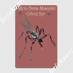 Micro Drone Mosquito Cyborg Spys z na pokładzie Rfid Nanotech metalowy znak tablice salon niestandardowy znak blaszany plakat