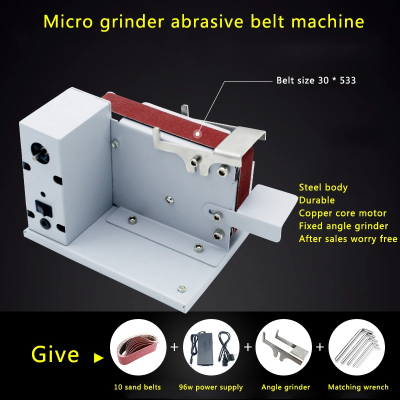 Miniature Mini Electric Belt Machine DIY Polishing Machine Grinding Machine Fixed Angle Knife Sharpening Machine Desktop