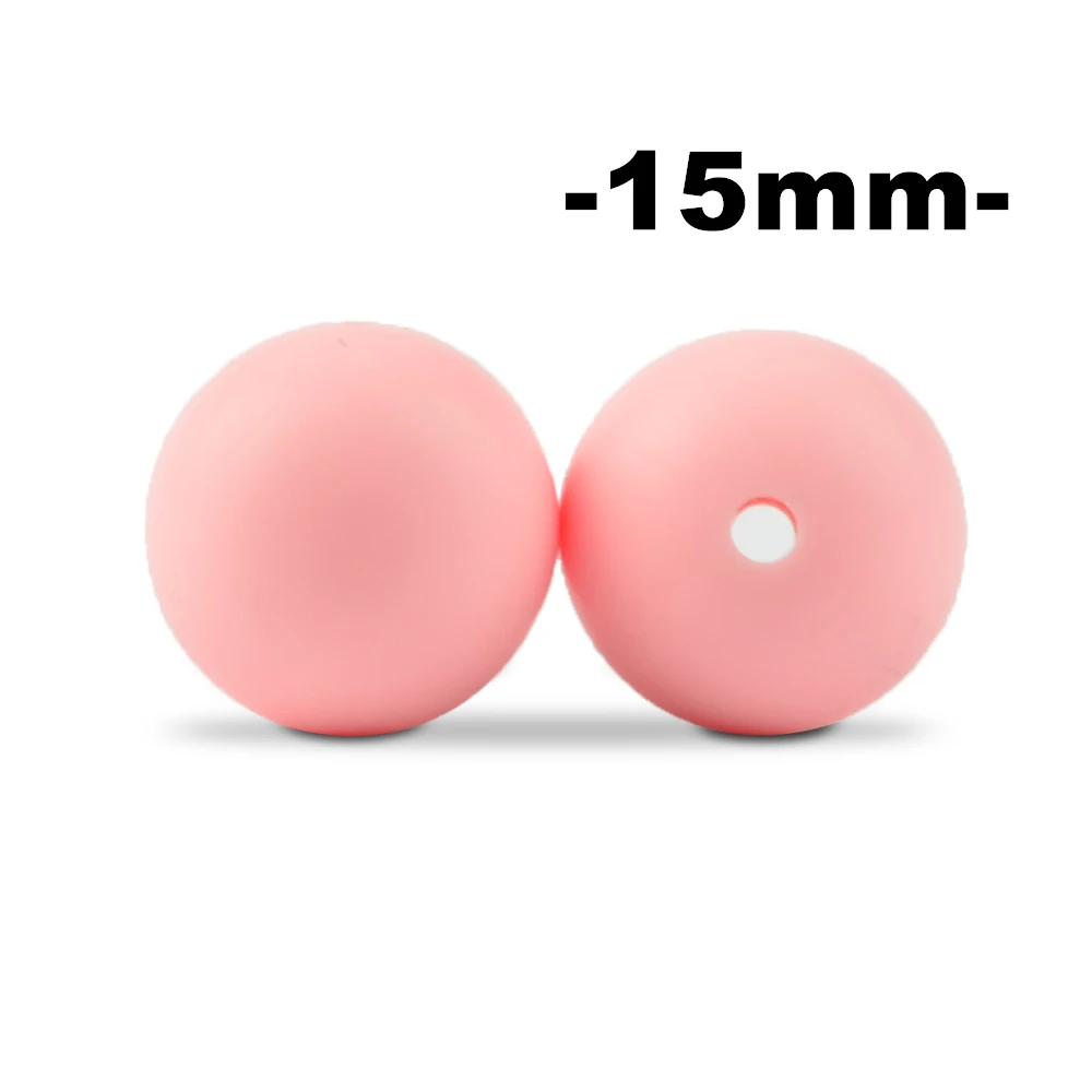 15mm 100 stuks Ronde Siliconen Kralen Bijtring Baby Verpleging Ketting Fopspeen Clip Mondverzorging BPA Gratis Food Grade Kleurrijk - afbeelding 1