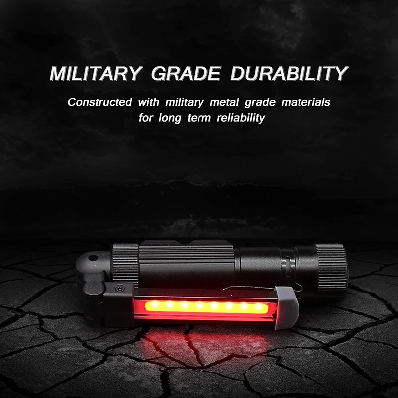 COB LED Work Light 5 Lighting Modes Rechargeable COB Flashlight 2000 Lumen Powerful with Magnet Inspection Lamp Hanging Torch