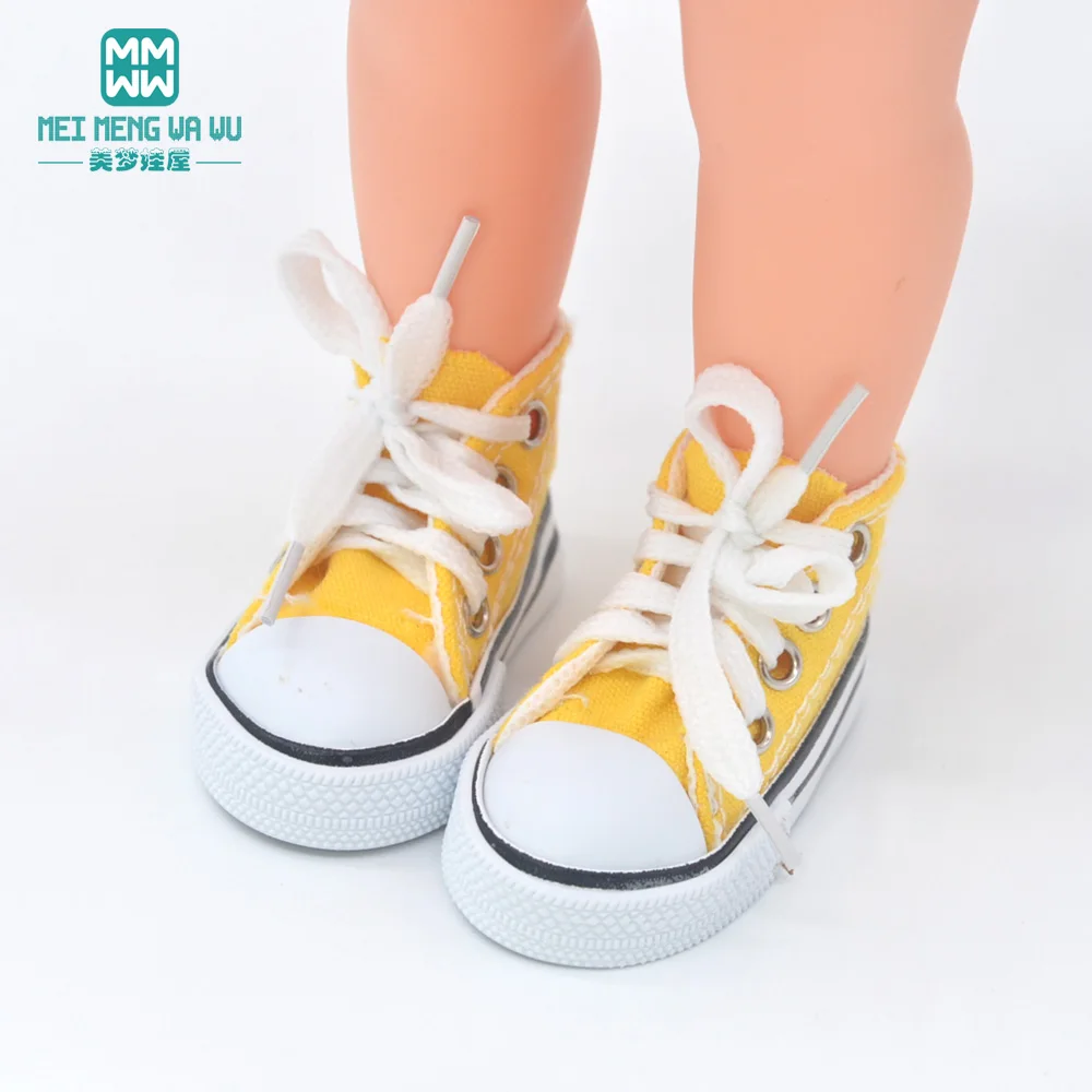 7.5cm Stickers Canvas Sneakers Shoes for Doll 1/4 BJD &16 Inch Toy Doll Accessories for Dolls
