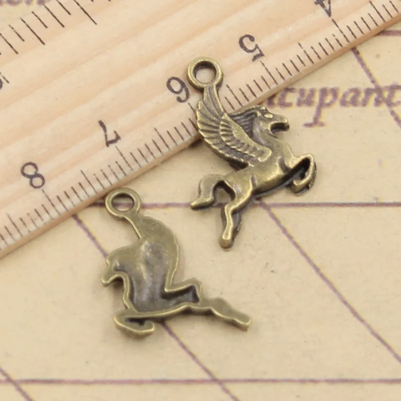 20pcs Charms Pegasus Flying Horse 20x15mm Tibetan Bronze Silver Color Pendants Antique Jewelry Making DIY Handmade Craft