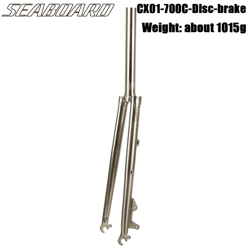 TSUNAMI CR01 Seaboaro CX01 Road Bicycle 700C Front Fork Silver Black Caliper Brake/Disc Brake Chrome Rigid Fork Parts