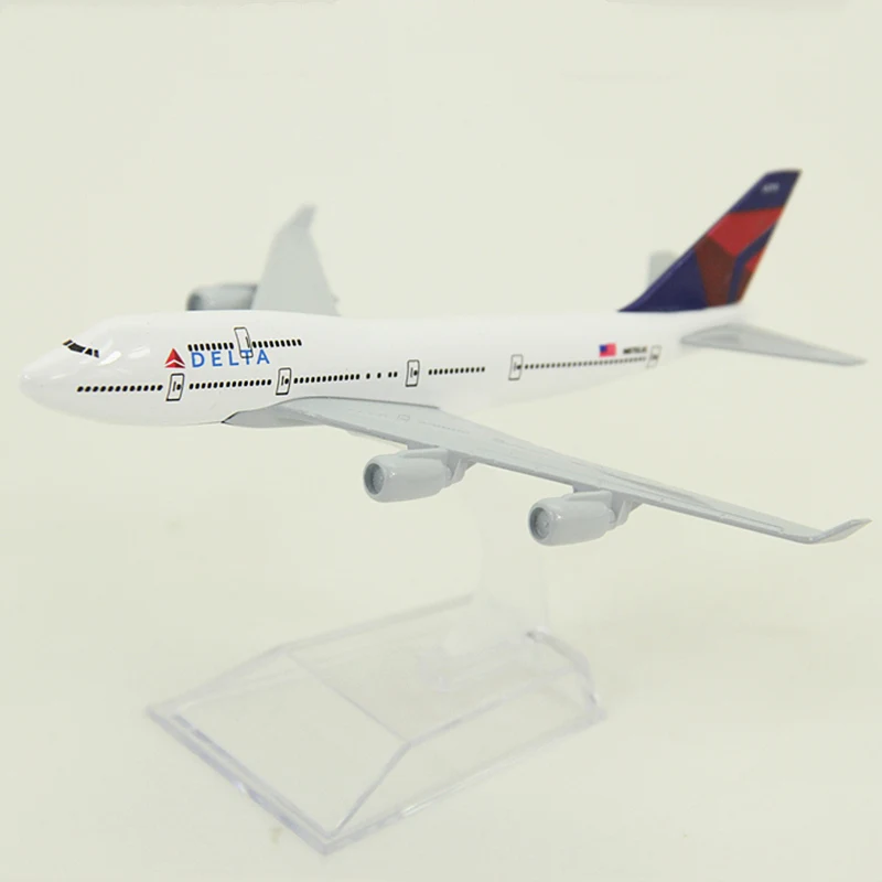 

16cm Plane Model Airplane Model Delta Air Lines Boeing 747 Aircraft Model 1:400 Diecast Metal Airplanes Plane Toys