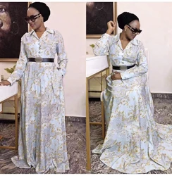 Women Dresses Summer 2021 African Print Maxi Dress Kaftan Dubai Abaya Ankara Dashiki Party Gowns Ladies Clothing Outfit Robes