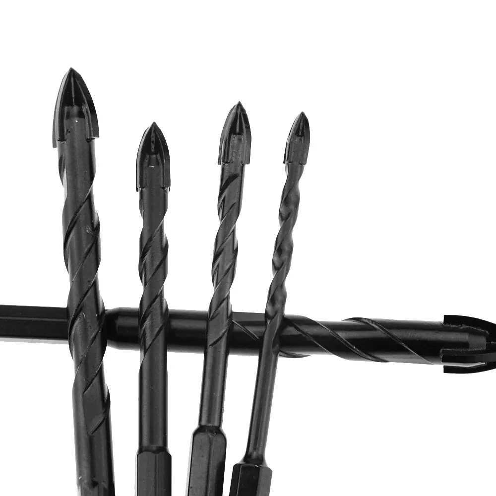 1PC Hexagonal Handle Cross Alloy Ceramic Four-Blade Drill Bit Drill for Vitrified Brick Ceramic Tile Glass Alloy Drill Bit Tool