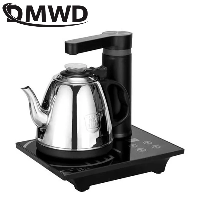 DMWD Electric Fully Automatic Kettle Teapot Set 1L Stainless Steel Safety Auto-off Electric Kettle Water Dispenser Pumping Stove