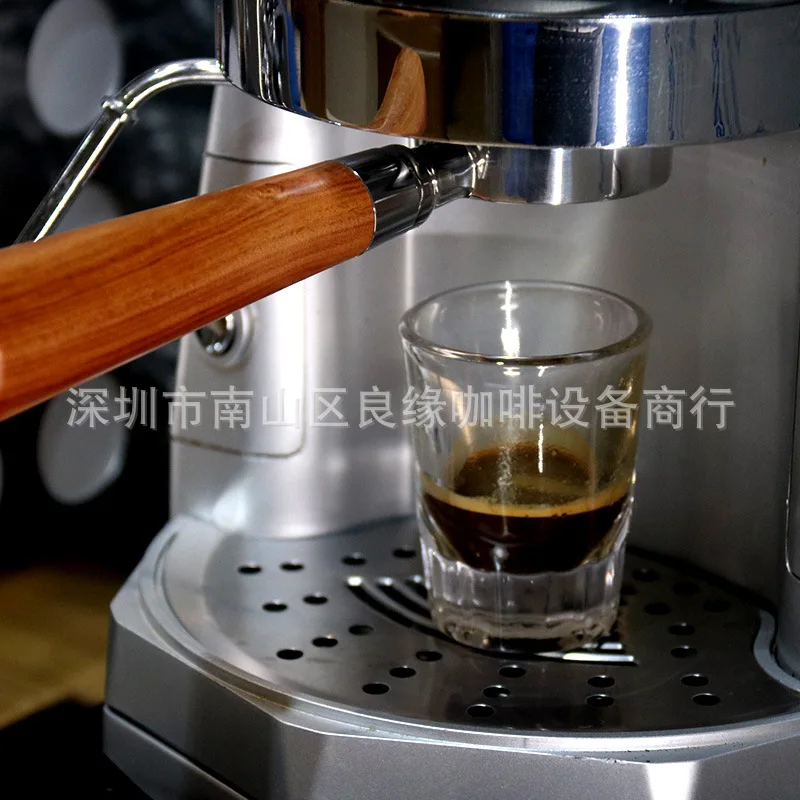 

Stainless Steel Coffee Machine Handle Bottomless Handle Home Apparatus Modified Three Ears 51mm Solid Wood Handle